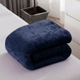 thumbnail image 3 of Navy Blue Extra Soft Cozy Microfiber Solid Color Throw Picnic Sofa Bed Blanket Twin - Navy Blue, 3 of 4