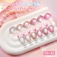thumbnail image 3 of Set de esmaltes de uñas en gel Double Rhythm Cat Eye 15 ml x 6 (plateado), 3 of 9