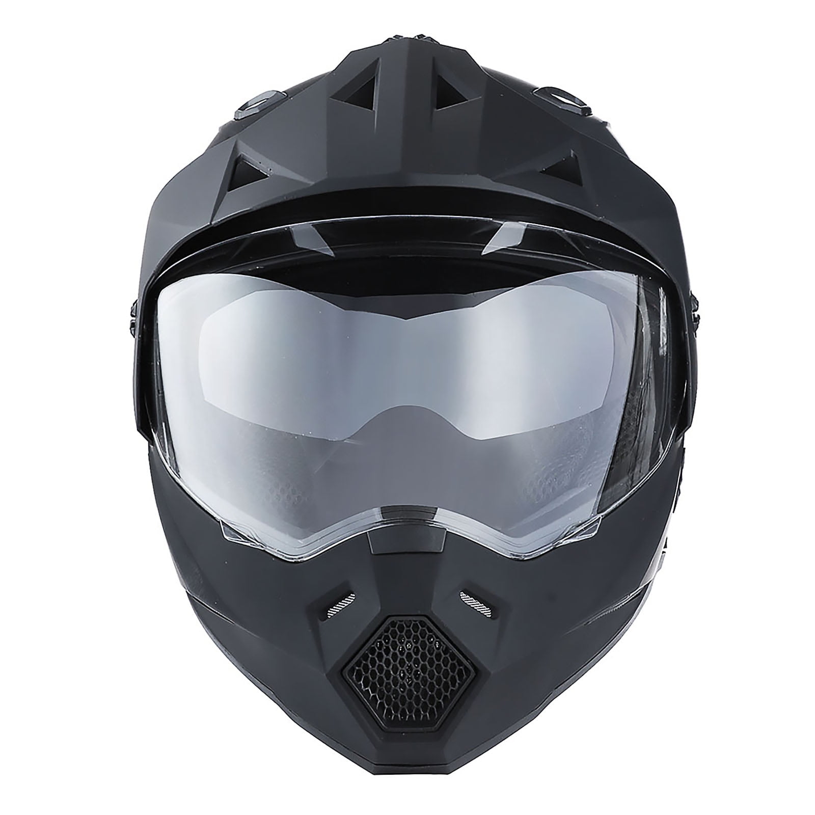 1Storm Adult Motorcycle Motocross Dual Sport Off Road Full Face Dual Visor Helmet F802CLS Matt Black