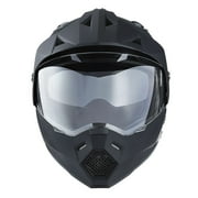 1Storm Adult Motorcycle Motocross Dual Sport Off Road Full Face Dual Visor Helmet F802CLS Matt Black