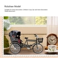 thumbnail image 3 of Rickshaw Model Retro Design Decorative Interesting Alloy 3 Wheel Rickshaw Desktop Ornament For Decoration, 3 of 5