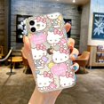 thumbnail image 1 of Hello Kitty Case for iPhone 15 Plus XR 12 Mini 13 Pro Max 14 Plus SE 11 8 7 6S X XS 7 Plus 12Mini 8 Plus 12Pro Silicon Soft Bag LXY, 1 of 7