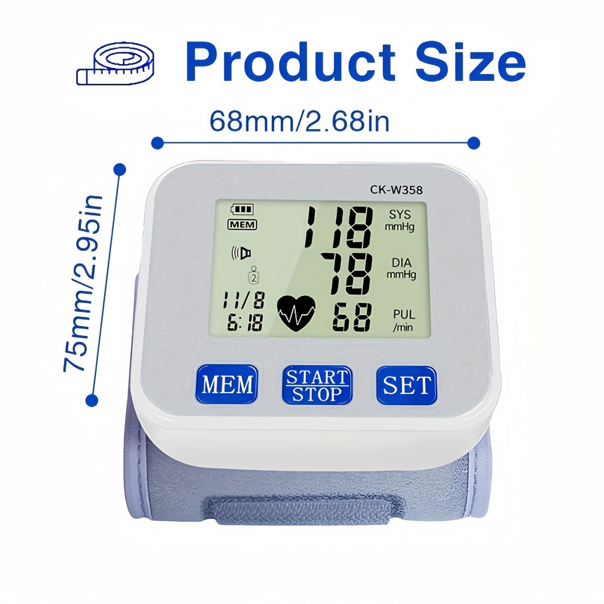 Wrist Blood Pressure Monitor with Voice Prompts—A Portable Digital Blood Pressure Monitor Ideal for Home, Travel, and the Office