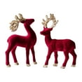 thumbnail image 5 of CoudarTitie 2 Pieces Christmas Reindeer Statues Sculptures for Bookcase Cabinet Tabletop Red, 5 of 9