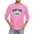 thumbnail image 2 of WEAIXIMIUNG T-Shirts pour Hommes à Manches 3/4 avec Nom de Ville et Lettres, Col Rond Confortable, Couleur Unie, 2 of 5