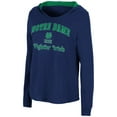 thumbnail image 2 of Women's Colosseum Navy Notre Dame Fighting Irish Catalina Hoodie Long Sleeve T-Shirt, 2 of 3