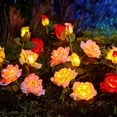 thumbnail image 6 of Japceit Solar Faux Flower Stake Lights, LED Artificial Rose Garden Decor, Waterproof Pathway Landscape Lighting, Auto On Off Outdoor Lamp, 6 of 8