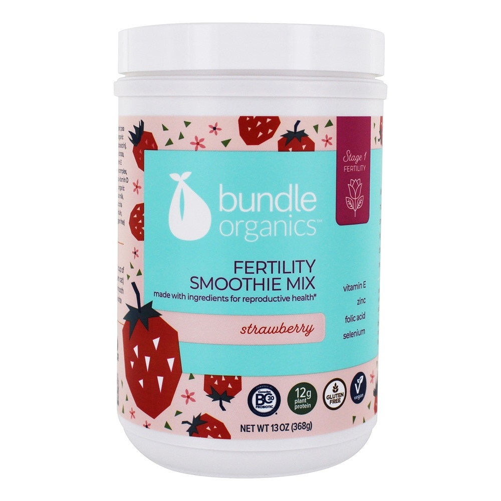 Bundle Organics Fertility Smoothie Mix Strawberry 13 oz. Walmart