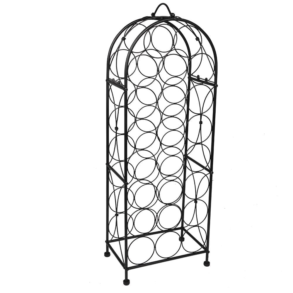 Zimtown 23 Bottle Freestanding Wine Rack Stand Winery Style Black Metal