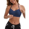 thumbnail image 4 of DARING DIVA Women's Halter Neck Padded Adjustable Spaghetti Straps Tank Top S Dark Blue, 4 of 6