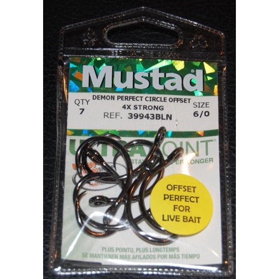 Mustad 39943NP-BN Demon Offset Circle Hook 4X Strong - 6/0