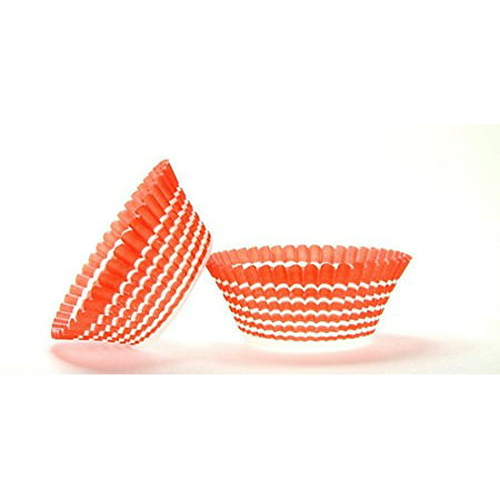 50pc Orange Circle Design Standard Size Cupcake Baking Cups Liners