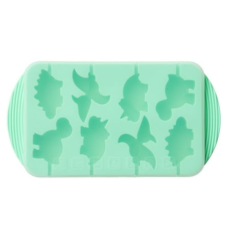 

8 Slots Lollipop Mold Solid Soft Silicone Home Kitchen Universal Dinosaur Shape