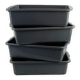 thumbnail image 2 of 4-Pack 24 L Large Plastic Bus Box,  Bus Tubs, Gray, 2 of 14