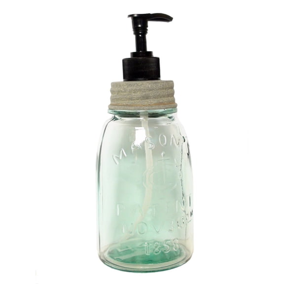 Midget Pint Mason Jar Soap & Lotion Dispenser – Galvanized Weathered Finish, Farmhouse Style