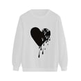 thumbnail image 3 of Chandail en Molleton à Manches Longues et Col Rond Motif Amour pour Femmes, 3 of 4