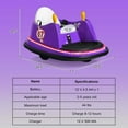 thumbnail image 3 of Costway 12V Vehicle 360° Spin Race Toy Kids Ride On Bumper Car with Remote Control Purple, 3 of 10