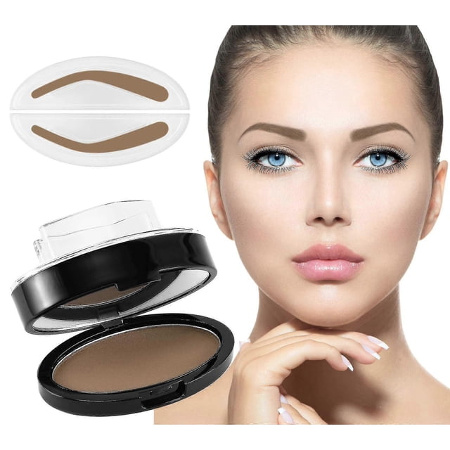 CHAO Polvo para sellar cejas, resistente al agua, kit de coloración y tinte natural de One Second Make Up para principiantes en maquillaje, marrón oscuro