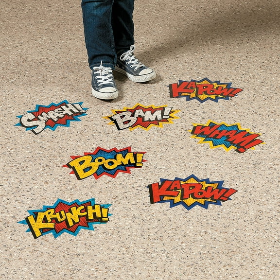 Superhero Floor Clings - Educational - 3 Pieces