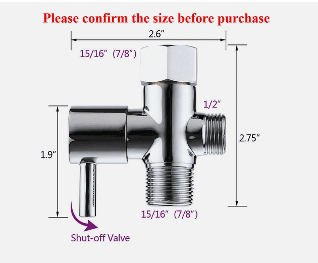 Stainless Steel Handheld Bidet Sprayer with Shattaf Adapter Hose, Toilet Spray Shower Head