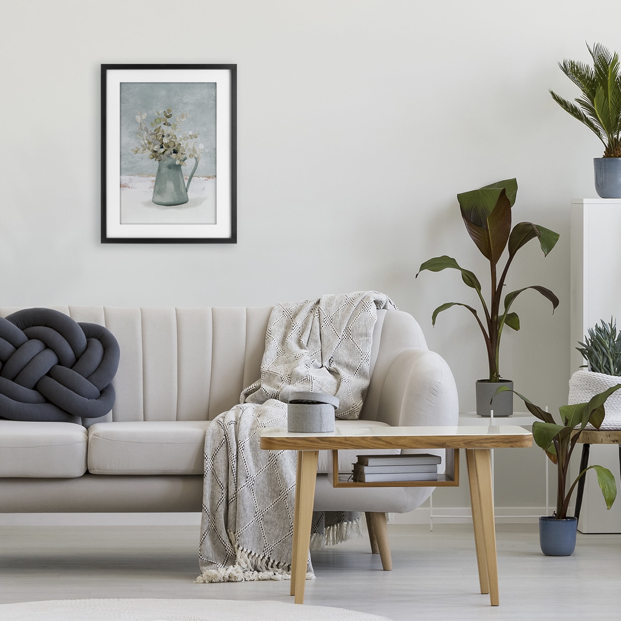 Stupell Industries Blue Botanical Arrangement Black Framed Print Under Glass, design by Lanie Loreth