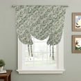thumbnail image 2 of Green Floral Tie Up Curtains for Windows, Adjustable Balloon Window Shades, Spring Flowers Pattern Botanical Vintage Kitchen Window Treatments Farmhouse Short Curtains with Rod Pocket 42"x45", 2 of 8