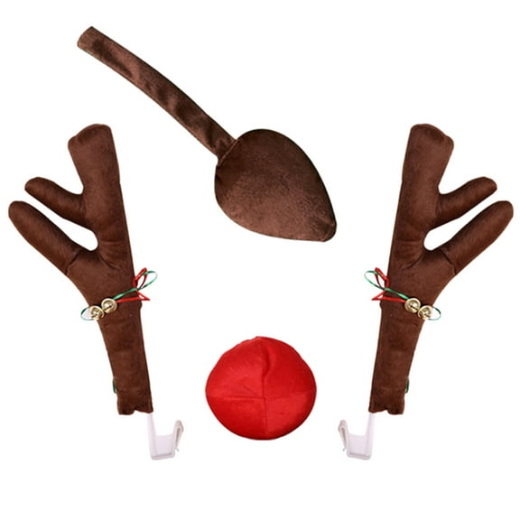 TAILTOSS 1 Set Car Decorative Antlers Cloth Decoration Brown Christmas Theme Car Owners