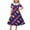 Coffee, variant on OGLCCG Mardi Gras Girls Retro Dress Short Sleeve A Line Twirly Dresses Trendy Printed School Party Pleated Flowy Tunic Dress 5-14 Years