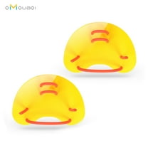 OMOUBOI Swim Paddles Unisex Adult Kids Hand Paddles 1 Pair Professional Swimming Finger Paddles With Adjustable Straps for Swimming Training Yellow