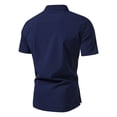 thumbnail image 3 of BOBOGOJP Chemises à Manches Courtes pour Homme Regular Fit Chemise à Manches Courtes Résistante aux Rides, Bleu 5XL, 3 of 3