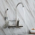 thumbnail image 4 of Miumaeov Wall Mounted Faucet 360 Degree Rotation Stainless Steel Kitchen Sink Faucet Warm and Cold Water One Handle Faucet with Bidet Spray Faucet for Bathroom Toilet, 4 of 11