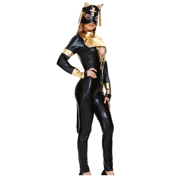 Fesfesfes Women Lingerie Sets Solid Patent Leather One-piece Corset Leather  Suit Sexy Nightclub Cat Girl Costume Lingerie Set On Sale