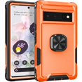 thumbnail image 1 of SaniMore for Google Pixel 7 Multi-Functional Case, 3-Layer Protection Magnetic Cover Support Car Mount & 360° Rotatable Metal Ring Kickstand Full Body Shockproof Protective Shell, Orange, 1 of 8