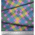 thumbnail image 3 of Soimoi Moss Georgette Fabric Window Pane Check Print Sewing Fabric Yard 42 Inch Wide, 3 of 3