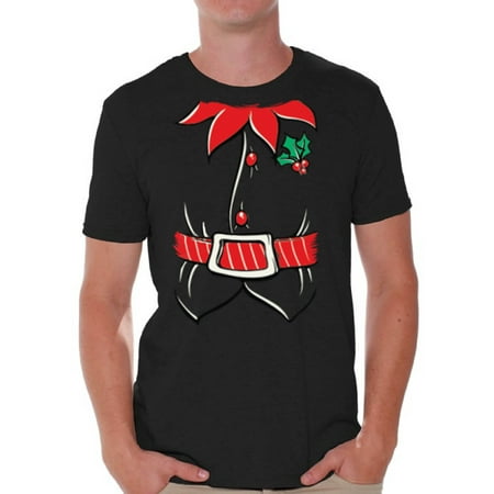Awkward Styles Christmas Tuxedo Shirt for Men Funny Elf Men's Holiday Graphic Shirt Elf on the Shelf Christmas Holiday Party Costume Tee for