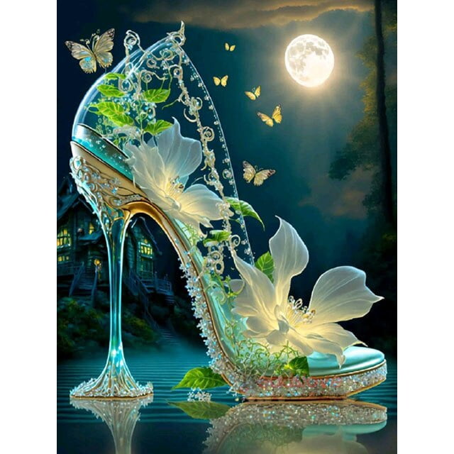 Fantasy High-Heeled Landscape Diamond Painting New 2023 DIY Mosaic Diamond Embroidery Dream Princess Shoes 5D Cross Stitch S468square 90x120cm Gao Jinjia LED