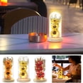 thumbnail image 1 of Lámpara LED de girasol con cúpula de cristal • 3 girasoles artificiales • 11x22cm • Alimentada por pilas • Regalo romántico de decoración del hogar, 1 of 4
