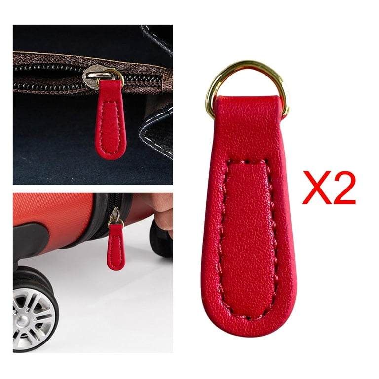 Tachiuwa 2 Pieces Zipper Pulls PU Leather Zipper Parts