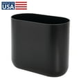 thumbnail image 3 of iDesign Oval Bathroom Trash Can, 1.9 Gallon Plastic Open Top Garbage Bin, Black, 3 of 7
