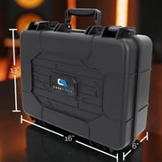 CASEMATIX 15.6″ Hard Laptop Case – Shock-Absorbing Foam, Crushproof Shell, Fits Laptops up to 15″ × 10.5″, Padlock Rings & Carry Handle