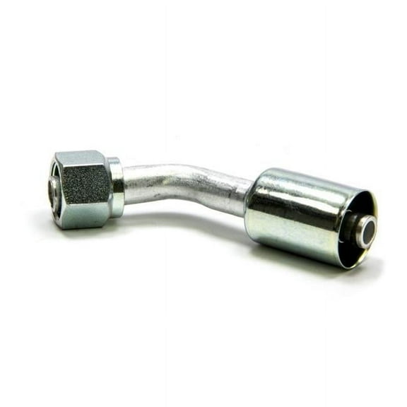 Vintage Air VIN35822-VUG Hose End Fitting - AC Refrigerant 45 deg 8 AN Hose Crimp to 8 AN Female O-Ring - Aluminum & Steel