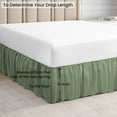 thumbnail image 5 of CCNY Bed Skirt Dust Ruffled Style Bedskirt King Adjustable Elastic 16" Inch Drop Length Microfiber Made Moss Bedskirts, 5 of 6