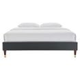thumbnail image 5 of Pemberly Row Modern Performance Velvet King Platform Bed Frame in Charcoal, 5 of 7