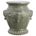 thumbnail image 2 of JONATHAN Y Anita 18" Classic Vintage Ceramic Indoor/Outdoor 4-Elephant Garden Stool, Antique Green, 2 of 5