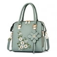 thumbnail image 2 of Stylago Women's Top Handle Purses with Embroidery Flower Leather Handbags Zipper Crossbody Shoulder Bags Ladies Work Tote Green, 2 of 4