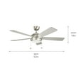 thumbnail image 2 of Kichler Starkk 52" Brushed Nickel Integrated LED Ceiling Fan with Light and Pull Chain, 2 of 10