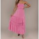 thumbnail image 1 of Generic Pure Color Tube-Top Hem Long Sleeveless Retro Bohemian Waist-Tight Temperament Dress, 1 of 1