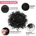 thumbnail image 4 of Desertasis elastic drawstring loose short curly bun wig High Temperature Silk Curly Hair Bag With Drawstring Fluffy And Messy Hair Bag Elastic Ponytail Rope For Curly Hair Brown, 4 of 8