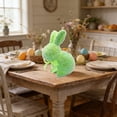 thumbnail image 4 of Adorno de conejo de Pascua – Conejo de pie, espuma, multicolor, 9,25" de alto, lazo brillante, detalle de mesa, decoración de vacaciones de primavera, 4 of 6