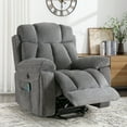 thumbnail image 2 of Bonzy Home Oversized Power Lift Recliner — Electric Lift Chair with Massage & Lumbar Heat, USB Port, Cup Holders & Side Pockets, Gray, 2 of 9